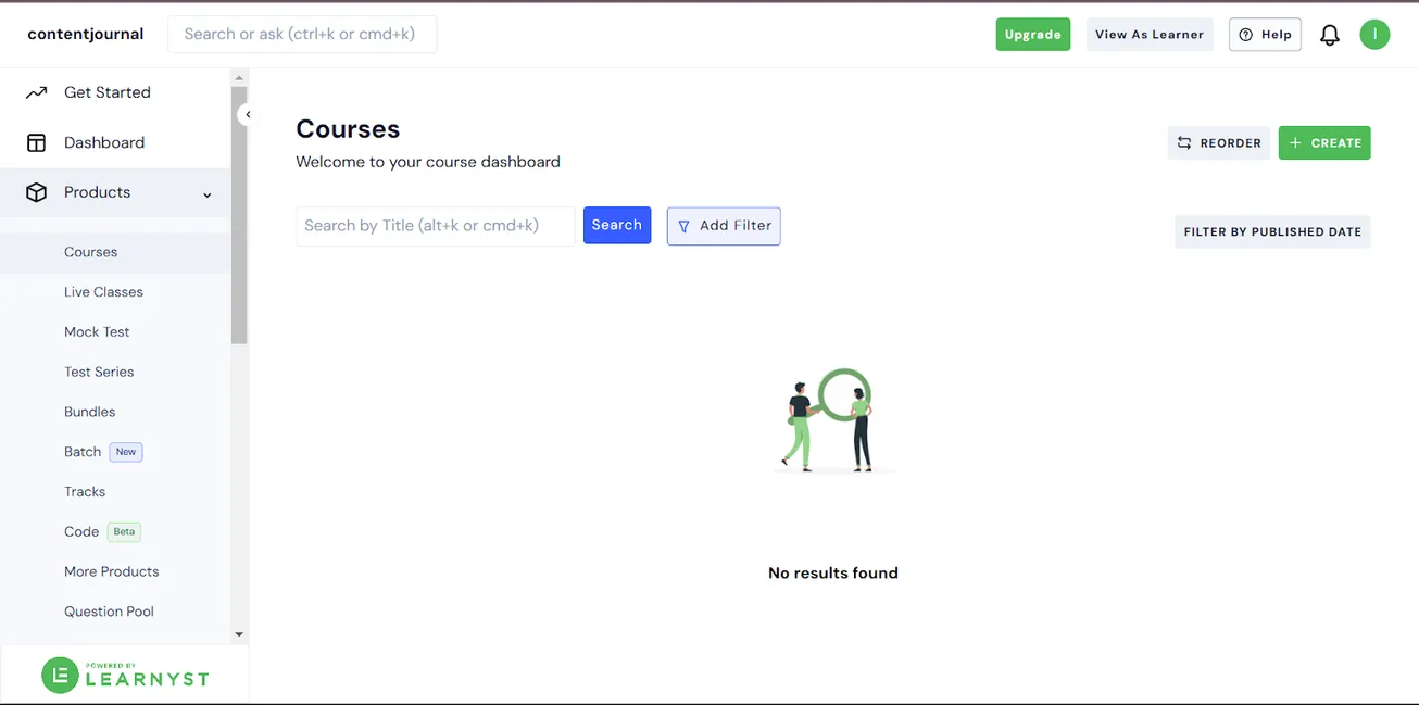 Learnyst's course creation interface